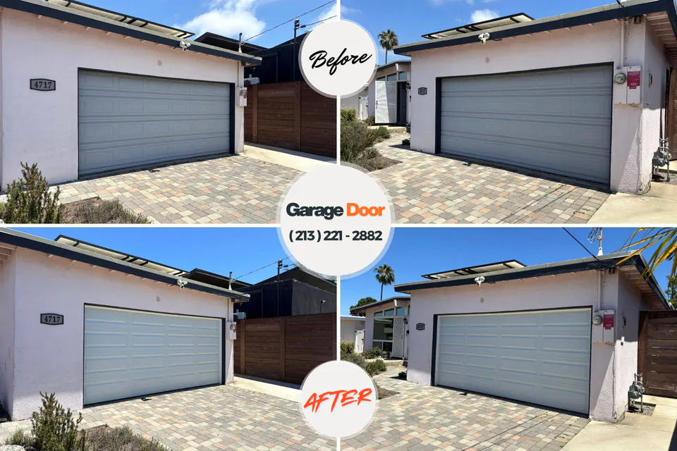 Before and after: garage door repair Columbus Junction, IA